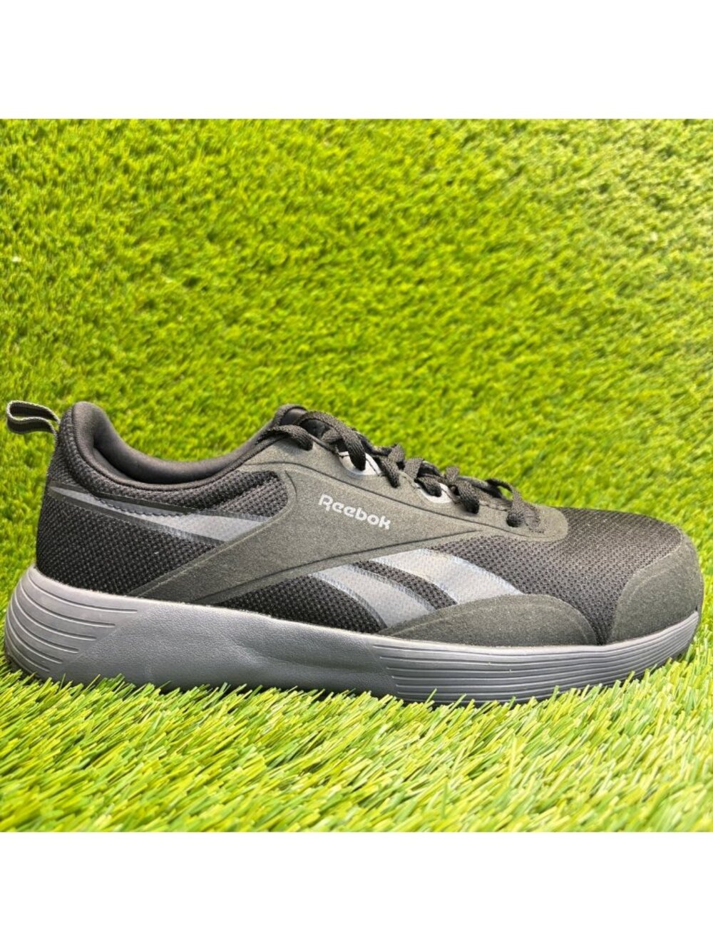 Reebok Lite Plus 4 Mens Size 6.5 Black Gray Composite Toe Safety Work Shoes